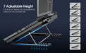 Laptop Cooling Pad for 12–17.3-inch Laptops — 6 Quiet Fans, 7-Stage Height & Phone Holder