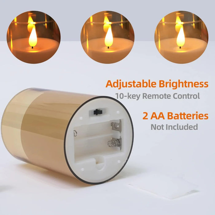 3-piece LED Flameless Candles with Remote Control for Weddings, Parties & Home Decor