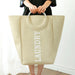 Collapsible Linen Laundry Basket – Waterproof Foldable Hamper with Handles (CT2000)