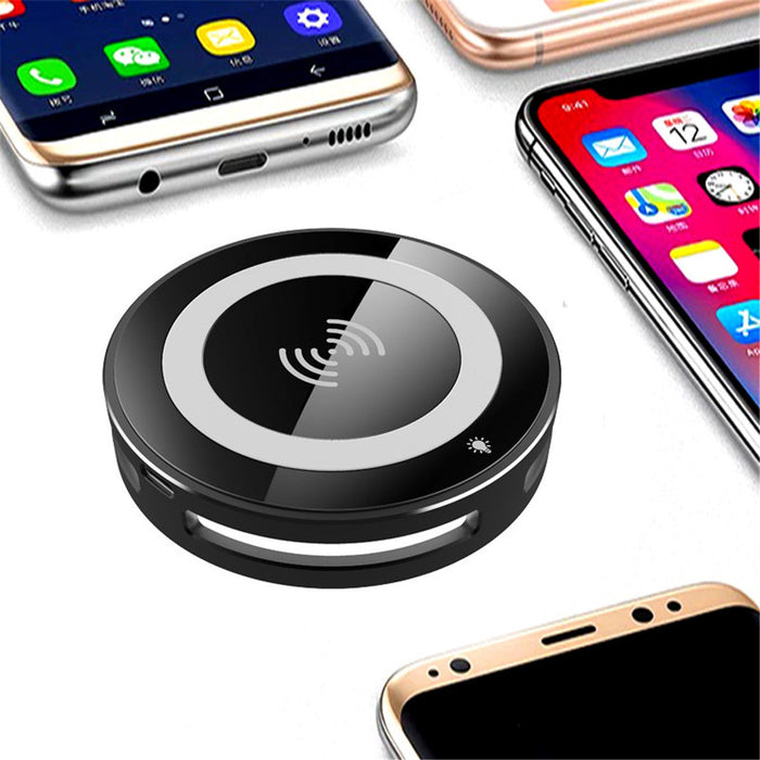 Qi Standard Wireless LED Fast Charger - 9V Desktop Charging Pad for iPhone 8, X, Plus, S8, S9, Note 8 - Quick and Efficient Solution for Smartphone Users