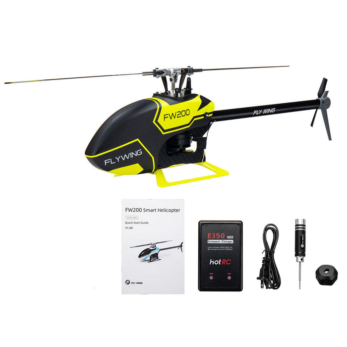 FLY WING FW200 - 6CH 3D Acrobatic GPS RC Helicopter with Altitude Hold & One-Key Return - BNF with H1 V2 Flight Control System for Easy App Adjustments