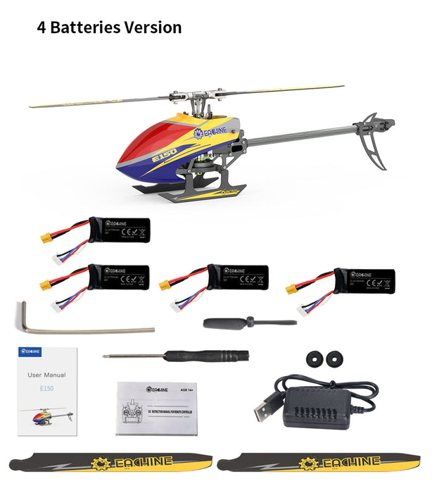 Eachine E150 2.4G 6CH - 6-Axis Gyro 3D6G Dual Brushless Direct Drive Motor Flybarless RC Helicopter - BNF Compatible with FUTABA S-FHSS for Enthusiasts