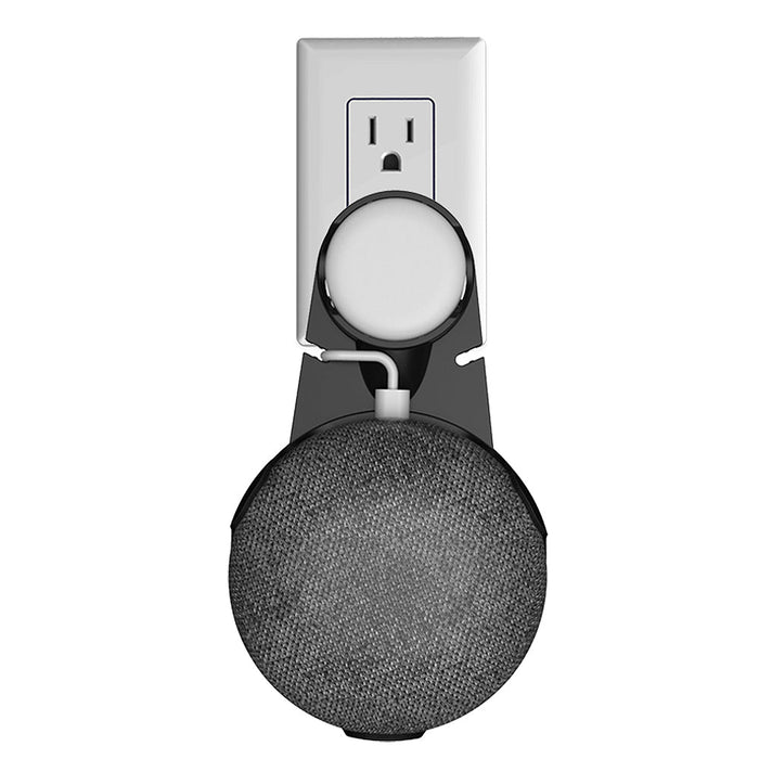Google Home Mini - Wall Mount Adjustable Plug-In Microphone Holder with Hidden Bracket - Designed for Easy Home Installation and Concealment