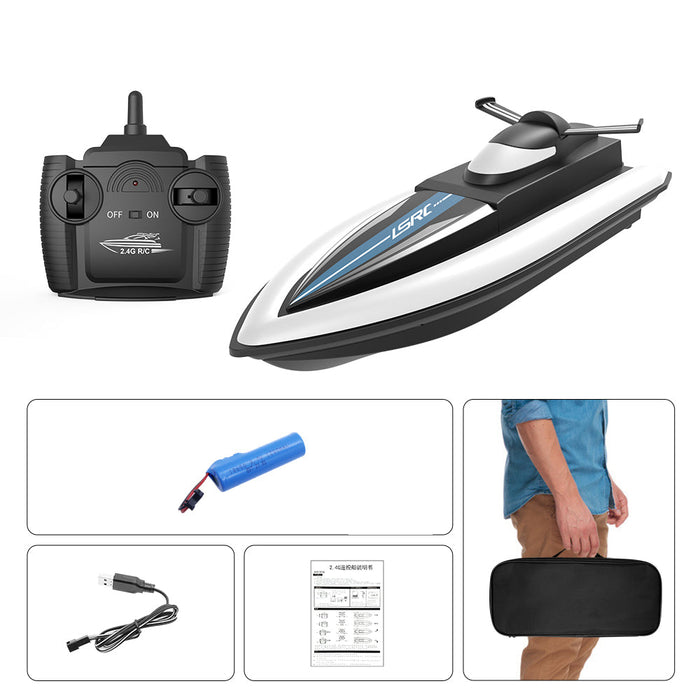 LSRC B8 2.4G Boat - High Speed Racing, Rowing, Waterproof, Rechargeable, Electric Radio Remote Control Toy - Ideal Gift for Boys and Children