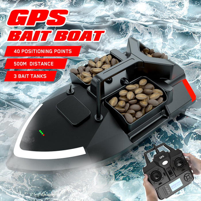 Flytec V020 RTR - 2.4G 4CH GPS Fishing Bait RC Boat with 500m Distance, 40 Positioning Points, and LED Lights - Perfect for Anglers Seeking Automatic Return and Intelligent Navigation