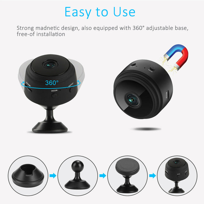 A9 Mini Camera - 1080P HD Wireless WIFI IP Camera 2PCS Set with DVR Night Vision - Perfect for Home Security and Surveillance