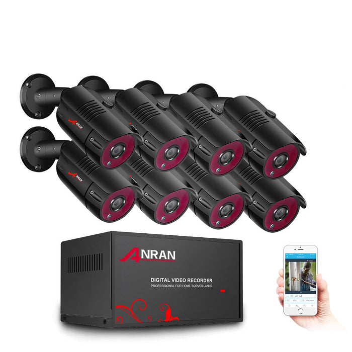 Anran 1080P Home Security Camera System - Outdoor 2/4/6/8 Channel H.265+ DVR CCTV, WIFI Surveillance, 90ft IR Night Vision, Smart Playback, Motion Alert - IP66 Waterproof for All-Weather Protection