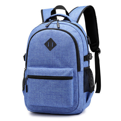 Oxford Cloth Backpack - USB Charging, Anti-theft, Casual Men's Laptop Bag - Perfect for Daily Commute & Travel Security