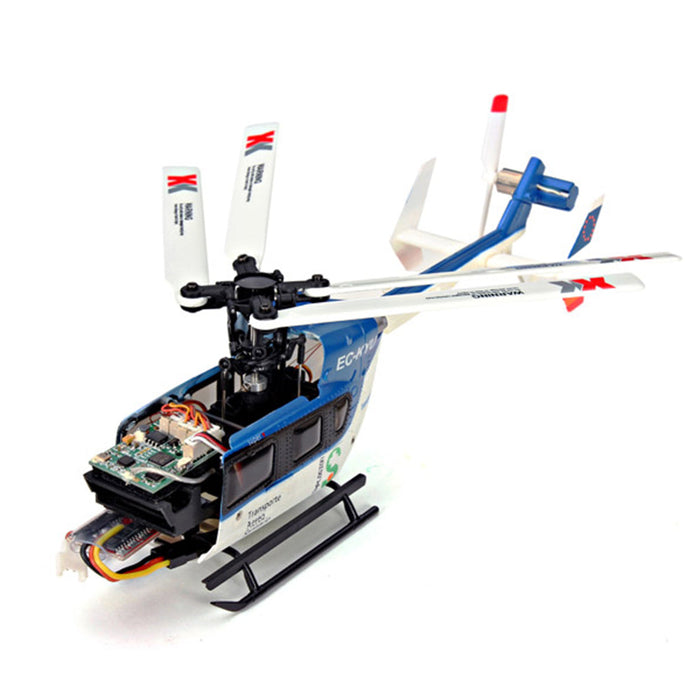 XK K124 EC145 Brushless Helicopter - 2.4G 6CH 3D6G System, 4PCS 3.7V 700mAh Lipo Battery, FUTABA S-FHSS Compatible - Perfect for RC Enthusiasts and Beginners