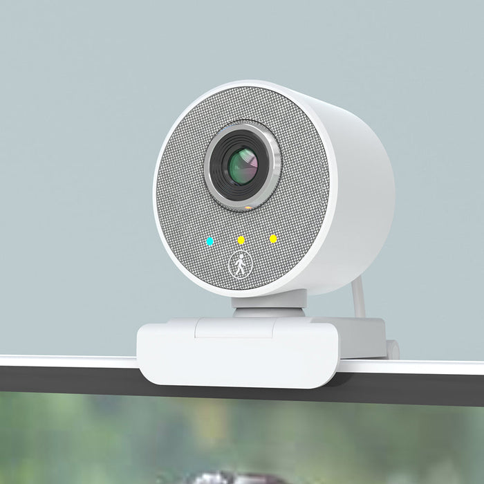 1080P Webcam - 360° Panoramic USB Computer Camera with Stereo Microphone for Desktop Laptop - Perfect for Live Streaming, Video Chatting, Online Classes, and Teleconferencing