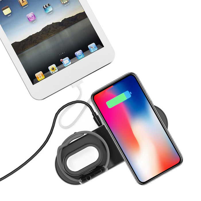 US Plug 4-in-1 Qi - Wireless Charger and Charging Station for Smartphones, Apple Watch Series, and Apple AirPods - Perfect Charging Solution for Tech-Savvy Individuals