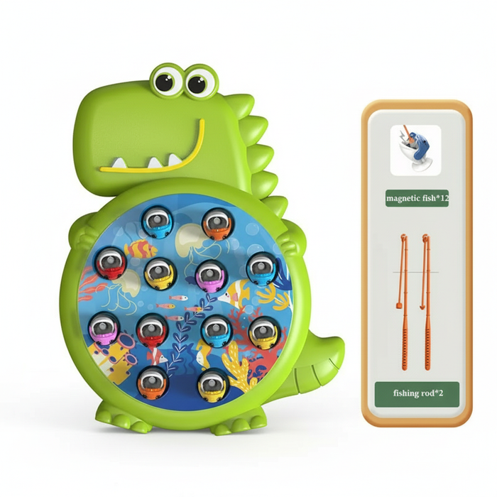 Dinosaur Magnetic Fishing Game — Montessori Rod Toy for 3–6 Years