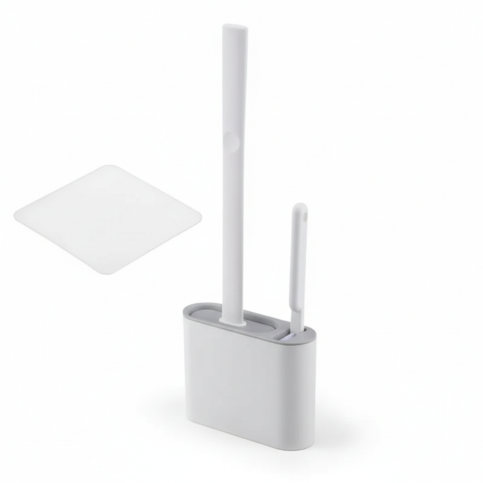 Silicone Soft‑Bristle Wall‑Mounted Toilet Brush with ABS Handle