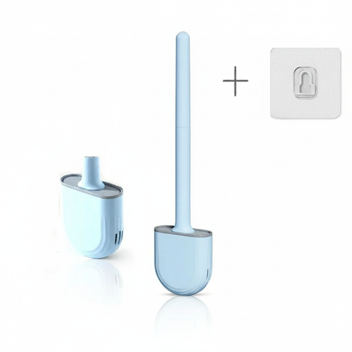 Silicone Soft‑Bristle Wall‑Mounted Toilet Brush with ABS Handle