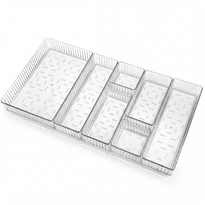 Stackable Acrylic Drawer Organiser — Adjustable Divider Trays for Makeup