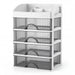 PP 5-Layer Drawer Makeup Storage Box – Multi-layer Cosmetic Organiser (White / Pink)