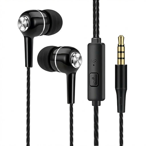 3.5mm Wired In‑Ear Earphones with Microphone — HIFI Bass Stereo