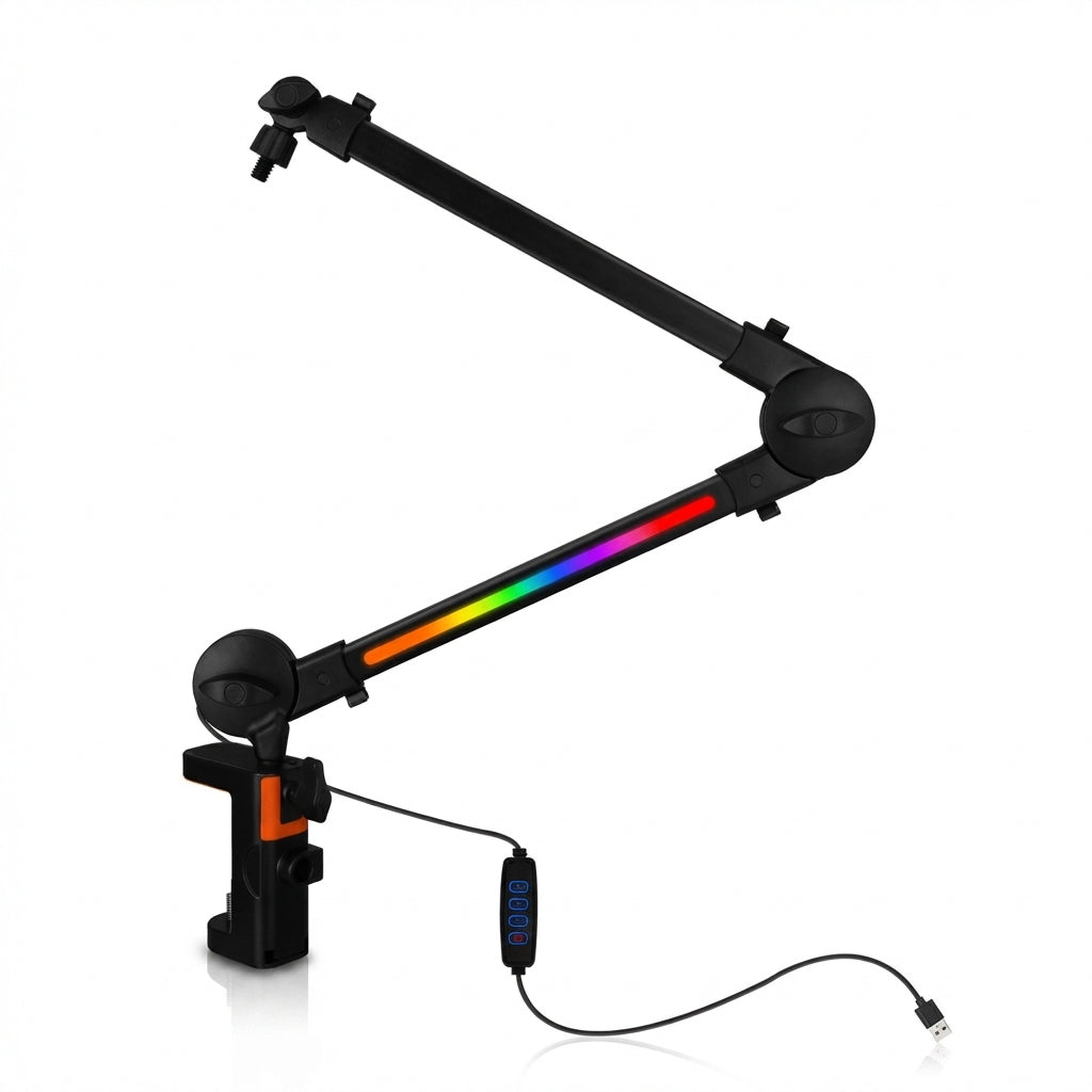 360° Rotating Microphone Boom Arm — Adjustable Aluminium Desk Stand fo ...
