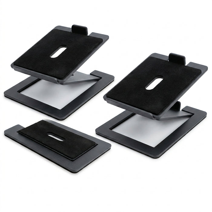 Desktop Speaker Stands — Carbon Steel 2‑Pack for Improved Stereo Sound & Vibration Reduction
