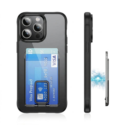 Transparent Magnetic MagSafe Card Wallet & Stand for iPhone – Clear PC Case