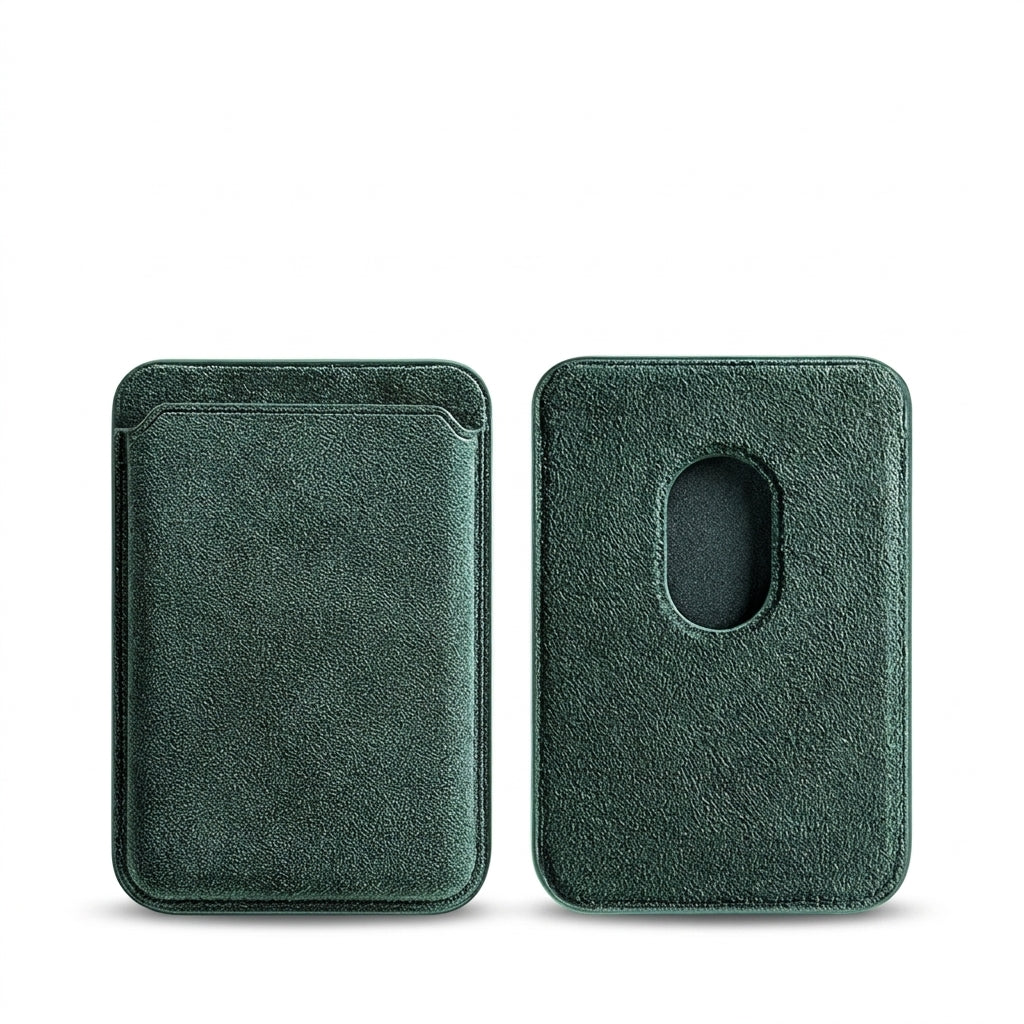 Real Italian Alcantara MagSafe Wallet Case for iPhone 12–16 (Built-in Card Holder)