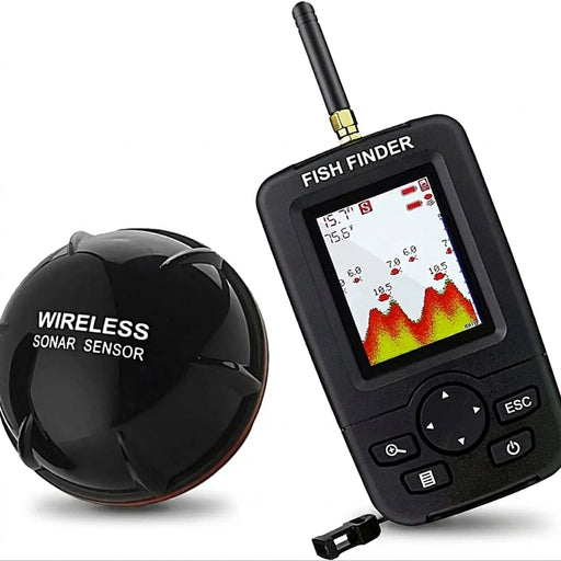 Wireless Sonar Fish Finder — Portable LCD Echo Sounder, 100m Range, 2–120ft Depth