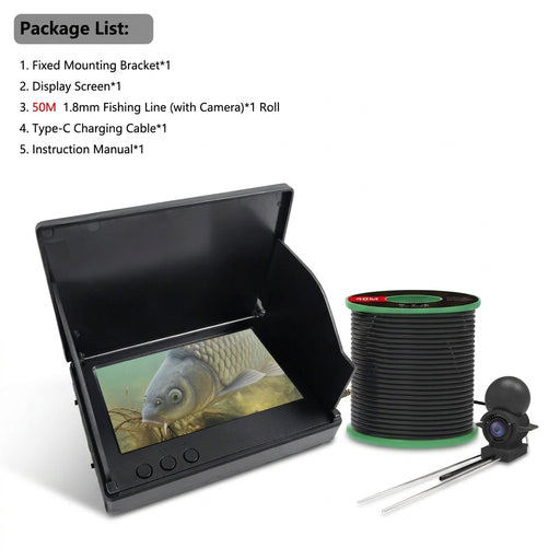220° Underwater Fishing Camera — Handheld 4.3in LCD, 1080P Live View with Night Vision