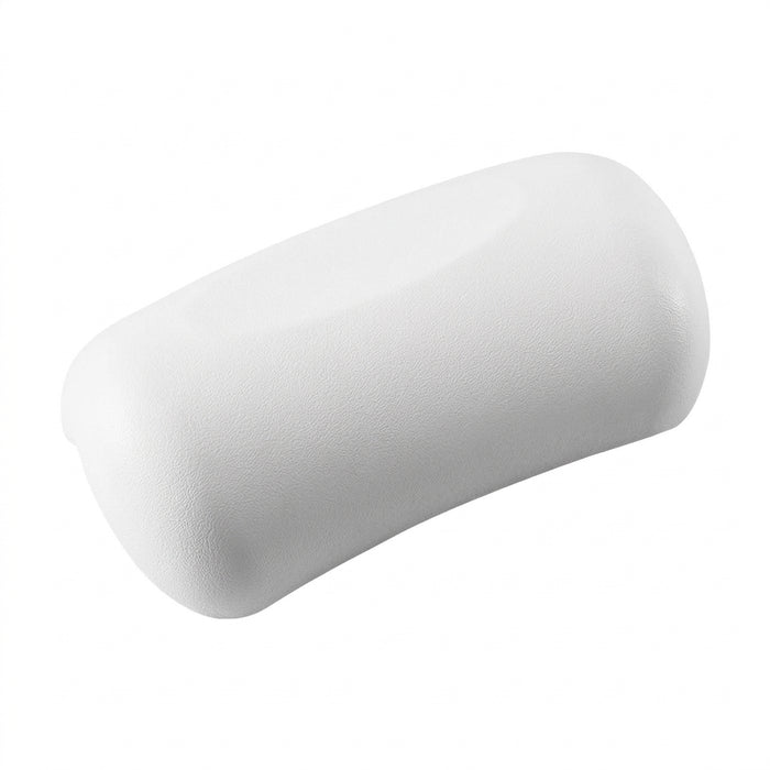 Waterproof PU Bath Pillow with Suction Cups — Spa Headrest (White)