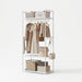 Clothing Storage Rack with Wheels, Hooks & Shelves — Freestanding Metal Organiser
