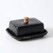 Ceramic Rectangular Butter Dish with Sealable Lid — Cheese Storage, White or Black