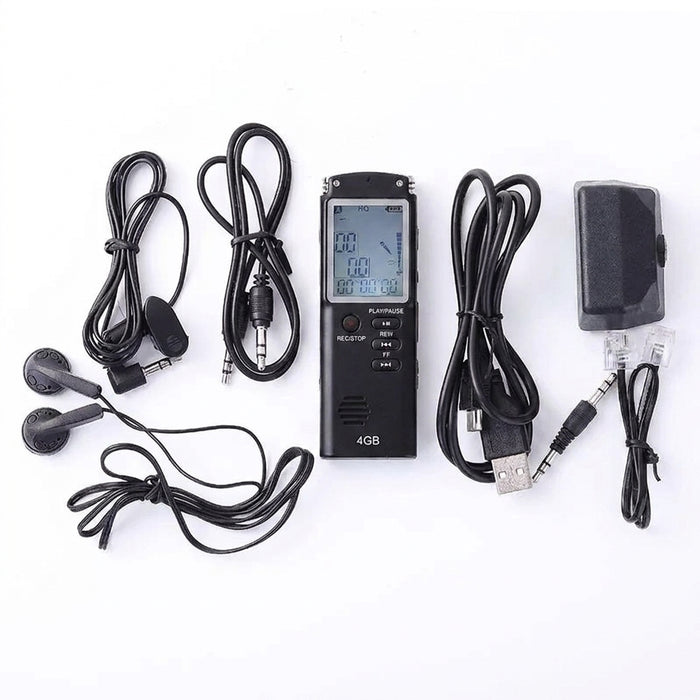 Professional USB Voice Recorder – 4/8/16/32/64GB, WAV/MP3, Noise Reduction, Up to 96h