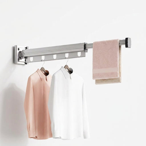 Aluminium Folding Wall-Mounted Drying Rack — Space-Saving Collapsible Clothes Hanger
