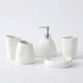 Modern Ceramic Bathroom Accessory Set — 4 or 5 Piece with Pump Dispenser