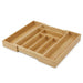Bamboo Cutlery Tray, Expandable 32–52cm – 6–8 Compartment Drawer Organiser