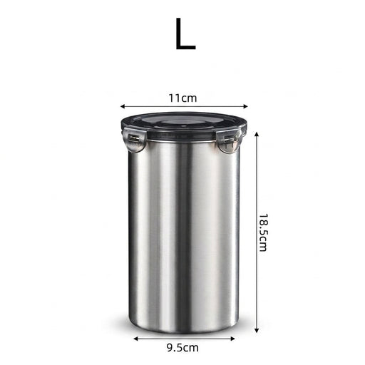 Stainless Steel Airtight Food Storage Jar — 500ml / 900ml / 1400ml, Sealed Canister with Locking Clamp