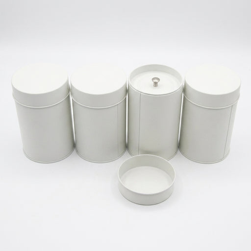 4-Piece Tinplate Storage Cans with Sealed Double Lids – For Loose Tea, Coffee & Spices