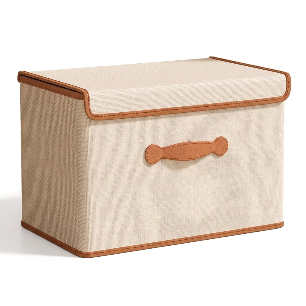 Foldable Clothes Storage Box with Lid, Non-Woven Fabric