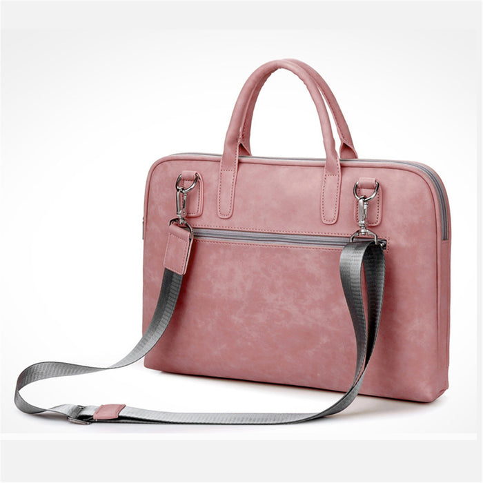PU Leather Business Briefcase Laptop Bag Handbag Shoulders Storage Bag with Power Pack Bag for 15.6 17.3inch Notebook