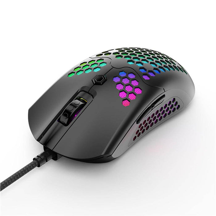 Free-Wolf M5 Wired Honeycomb RGB Gaming Mouse (12000DPI)