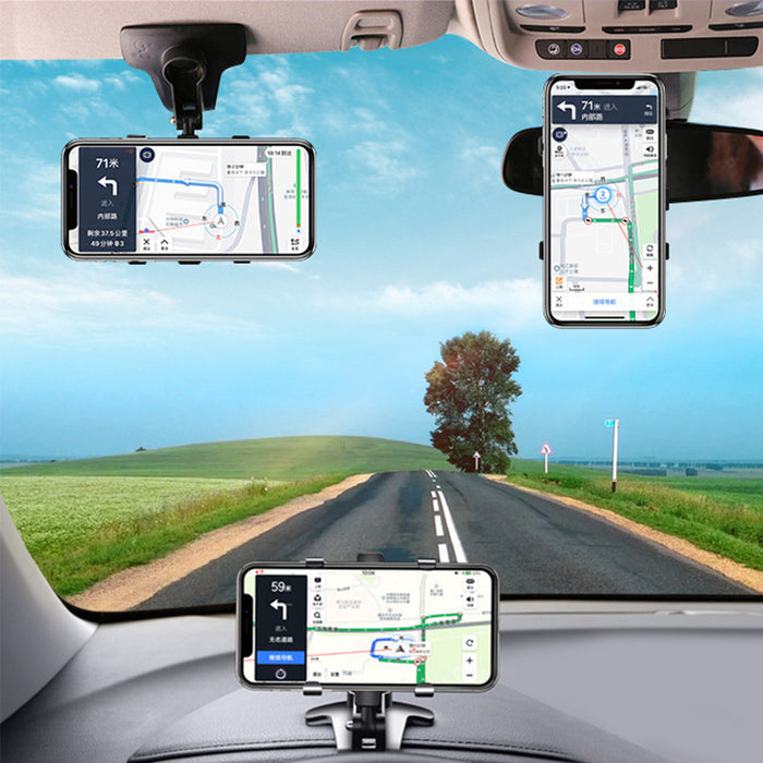 FONKEN Dashboard Car Phone Holder 180 Degree Mobile Smartphone Stands Rearview Mirror Sun Visor In Car GPS Navigation Bracket Under 7 inch Device for POCO X3 NFC