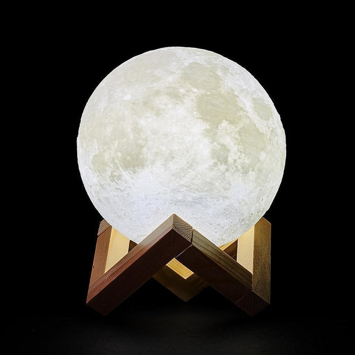 3D Printed LED 2 Colored Moon Lamp