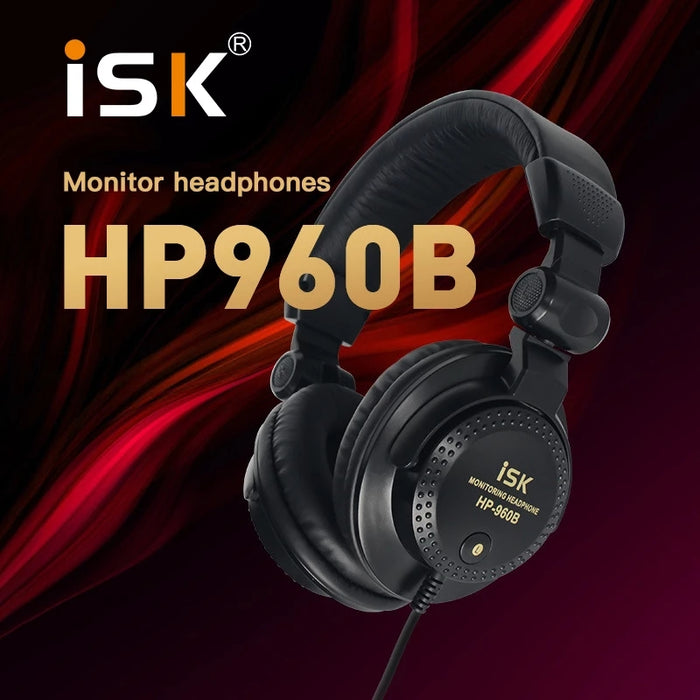 ISK HP-960B Headband Headphone Auriculares Studio Monitor Dynamic Stereo DJ Headphones HD Headset Noise Isolating Earphone