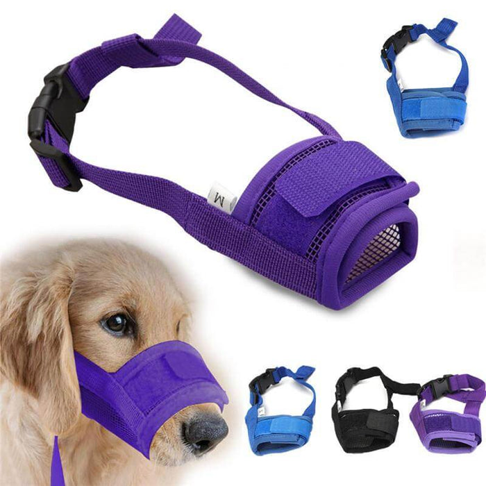 Fashion Adjustable Nylon Dog Muzzle Pet Puppy Mesh Mouth Mask Anti Biting Barking S-XL