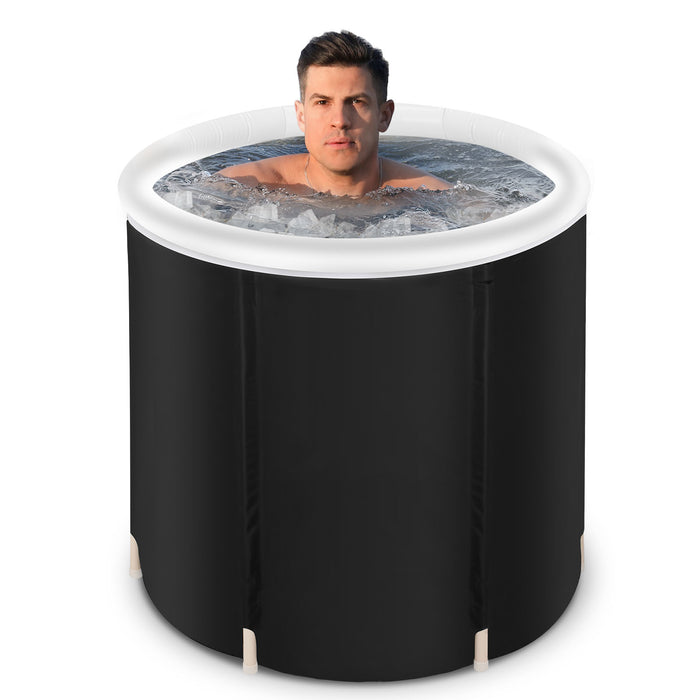 Portable Recovery Ice Tub for Athletes: Foldable, Insulated Adult Bathtub for Cold Water Therapy & Fitness Rehab - Outdoor Spa Soaking Tub