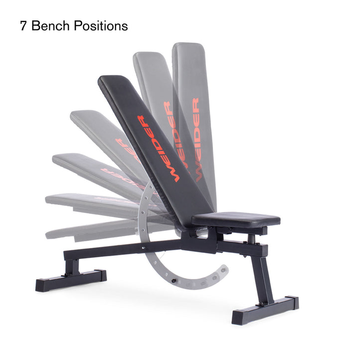 Weider Legacy Adjustable Bench with 14 Positions, 410 Lb. Weight Limit