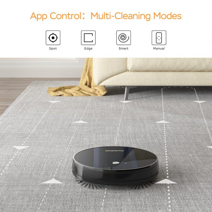 Geek G6 Smart Robot Vacuum: Ultra-Thin with 1800Pa Suction, Self-Charging, App-Controlled & Customizable Cleaning - Ideal for Hard Floors to Carpets