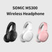 SOMIC MS300 Wireless bluetooth Headphones CVC8.0 Noise Reduction 40MM Drivers AUX-In 1000mAh Adjustable Head-Mounted Sports Music Headset with Mic
