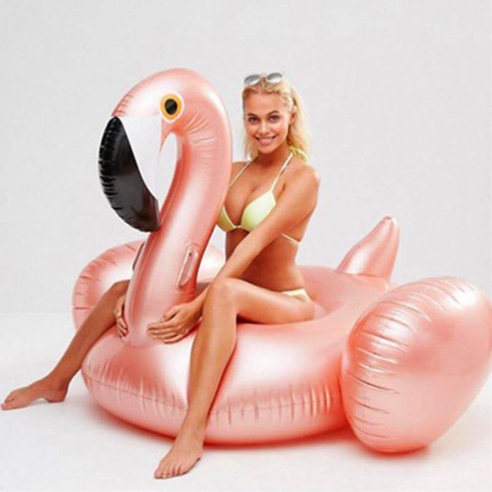 Giant Rose Gold Inflatable Flamingo Float